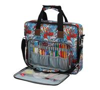 Borsa per progetti di ricamo, borsa per il trasporto artigianale, 32,6 x 8,9 x 30 cm, comoda borsa portatile per kit da cucito, borsa per ricamo, filo interdentale, set e uncinetto