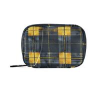 Borsa per pronto soccorso moderna con scomparti rimovibili, motivo scozzese, blu navy, giallo