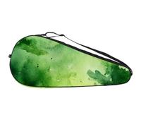 Borsa per racchetta da tennis con texture ad acquerello verde astratta borsa leggera per il trasporto di racchette per giovani e adulti