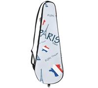 Borsa per racchette da badminton, borsa per racchette da badminton, custodia per 2 racchette, cartina della Francia e Torre di Parigi