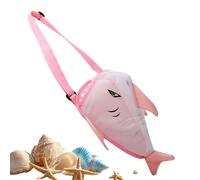 Borsa per Raccolta Conchiglie | Rete da Spiaggia Richiudibile con Design Squalo | Capiente e pieghevole per raccogliere conchiglie - Per Famiglia Ragazze Estate Vacanze Piscina Viaggio Mare Lago
