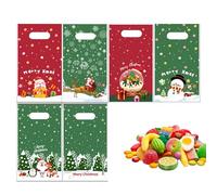 Borsa per regali di Natale, sacchetti di caramelle di Natale, Borsa per alimenti di buon Natale sfusa, Borse regalo per le vacanze con manici, per il confezionamento di feste di compleanno