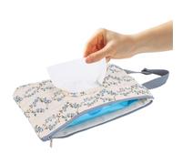 Borsa per salviette umidificate, in morbido cotone, lavabile, impermeabile, riutilizzabile | Dispenser per salviette umidificate da viaggio, asilo, ospedale, guida, campeggio, passeggino, auto, zaino