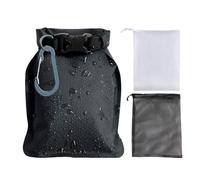 Borsa per sapone da viaggio, 13 x 4 x 17 cm, impermeabile, a tenuta stagna, in nylon, per sapone del corpo, ad asciugatura rapida, per shampoo, balsamo, barrette standard, igiene delle vacanze, Nero