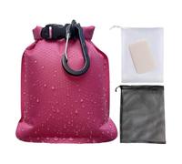 Borsa per sapone in nylon impermeabile a rete nera impermeabile sapone sapone da viaggio con chiusura arrotolabile, per palestra, campeggio, vacanze, nuoto, viaggi, rosa caldo, Se référer au