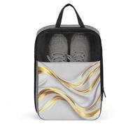 Borsa per scarpe 3D con linee ondulate oro e argento per uso quotidiano da viaggio, anti-polvere, custodia per scarpe da golf