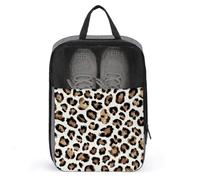 Borsa per scarpe con motivo leopardato per viaggi e uso quotidiano, anti-polvere, custodia per scarpe da golf