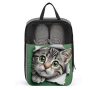 Borsa per scarpe con testa di gatto carina fuori dal foro per viaggi uso quotidiano custodia antipolvere porta scarpe da golf