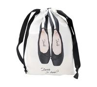 Borsa per scarpe da balletto - Satin Draw String Dance Storage Bag | 18 x 28 cm antipolvere libro da viaggio - Pointe Shoes - per Jazz Latin Gymnastics Training, Nero , Siehe Beschreibung