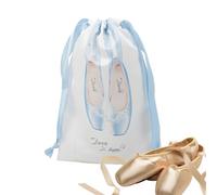 Borsa per scarpe da balletto - Satin Draw String Dance Storage Bag | 18 x 28 cm antipolvere libro da viaggio - Pointe Shoes - per Jazz Latin Gymnastics Training, blu cielo, Siehe