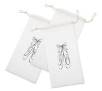 Borsa per Scarpe da Danza, 3 Pezzi in Cotone Bianco per Balletto | Chiusura a Coulisse, Leggera e Facile da Pulire, Protegge gli Oggetti, per Allievi di Balletto