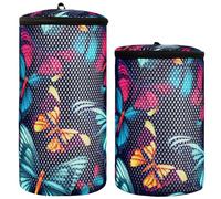 Borsa per scarpe da ginnastica Borsa per lavatrice 2 pezzi Borsa da lavanderia in rete per scarpe Borsa per scarpe Borsa per lavatrice Blu Giallo Colorato Modello Farfalla, Blu Giallo Colorato