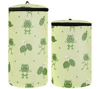 Borsa per scarpe da ginnastica per lavatrice, confezione da 2, borsa per la lavanderia, borsa per lavare le scarpe, divertente rana verde, gigli, Gigli divertenti rane verdi, 1 size,