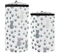 Borsa per scarpe da ginnastica per lavatrice Set di 2 borse per la lavanderia per lavare scarpe footprint moda gatto, impronta gatto moda, 1 taglia, moderno/aderente, Moda gatto impronta, 1 size,
