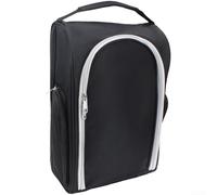 Borsa per scarpe da golf, 24 x 15 x 36 cm, grandi tasche laterali (nero)