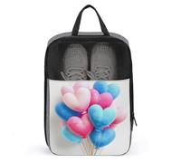 Borsa per scarpe da golf a forma di cuore a grappolo di palloncini rosa blu per viaggi uso quotidiano anti-polvere porta scarpe da golf