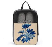 Borsa per scarpe da golf a forma di foglia di pianta, colore blu, per viaggi e uso quotidiano, anti-polvere