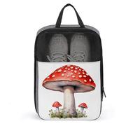 Borsa per scarpe da golf a forma di fungo rosso ad acquerello per uso quotidiano da viaggio anti-polvere