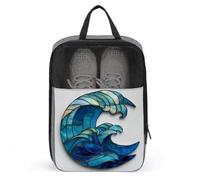 Borsa per scarpe da golf a forma di luna crescente a forma di onde oceaniche per viaggi uso quotidiano custodia antipolvere per scarpe da golf