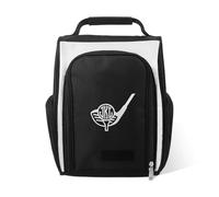 Borsa per scarpe da golf, borsa sportiva in tela con monogramma con nome personalizzato ricamato, regalo per testimone dello sposo, Bianco e nero, Sportivo