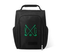 Borsa per scarpe da golf, borsa sportiva in tela con monogramma con nome personalizzato ricamato, regalo per testimone dello sposo, Nero , Sportivo