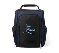 Borsa per scarpe da golf, borsa sportiva in tela con monogramma con nome personalizzato ricamato, regalo per testimone dello sposo, Blu e nero, Sportivo