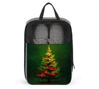 Borsa per scarpe da golf con albero di Natale astratto, verde, per viaggi e uso quotidiano, anti-polvere, porta scarpe da golf