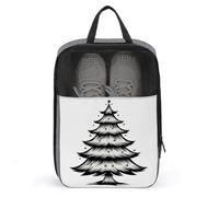 Borsa per scarpe da golf con albero di Natale, disegno a linea, per viaggi e uso quotidiano, anti-polvere, porta scarpe da golf