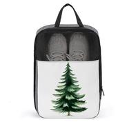 Borsa per scarpe da golf con albero sempreverde ad acquerello semplice per uso quotidiano da viaggio custodia antipolvere per scarpe da golf