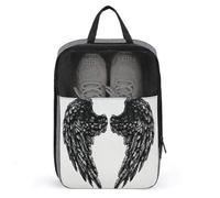 Borsa per scarpe da golf con ali d'angelo, colore nero, per viaggi e uso quotidiano, anti-polvere