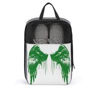 Borsa per scarpe da golf con ali d'angelo verdi con gocce di vernice, per viaggi e uso quotidiano, anti-polvere, porta scarpe da golf