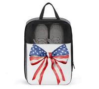Borsa per scarpe da golf con bandiera americana ad acquerello per viaggi uso quotidiano anti-polvere porta scarpe da golf