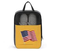 Borsa per scarpe da golf con bandiera americana che sventolava per viaggi e uso quotidiano, anti-polvere, porta scarpe da golf