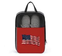 Borsa per scarpe da golf con bandiera americana che sventolava sulla borsa per scarpe da viaggio per uso quotidiano anti-polvere