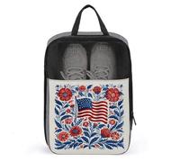 Borsa per scarpe da golf con bandiera americana con strisce ondulate e stelle, per viaggi e uso quotidiano, anti-polvere, porta scarpe da golf