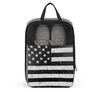 Borsa per scarpe da golf con bandiera americana nera e bianca per viaggi e uso quotidiano anti-polvere