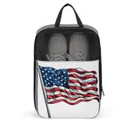 Borsa per scarpe da golf con bandiera americana, rossa, bianca e blu, vintage, per viaggi e uso quotidiano, anti-polvere, porta scarpe da golf