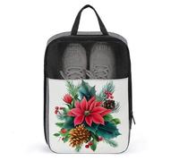 Borsa per scarpe da golf con bouquet di stelle di Natale ad acquerello, per viaggi, uso quotidiano, anti-polvere, porta scarpe da golf