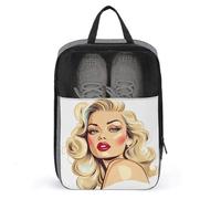 Borsa per scarpe da golf con capelli biondi, stile retrò, bella donna, per viaggi, uso quotidiano, anti-polvere, porta scarpe da golf