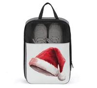 Borsa per scarpe da golf con cappello di Natale rosso acquerello per viaggi uso quotidiano anti-polvere porta scarpe da golf