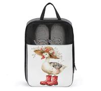 Borsa per scarpe da golf con cappello di paglia d'oca, fiori, stivali da pioggia, per viaggi e uso quotidiano, anti-polvere, porta scarpe da golf