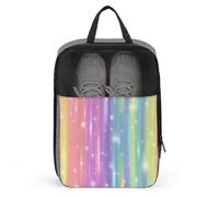 Borsa per scarpe da golf con colori pastello fluo arcobaleno scintillante, per viaggi e uso quotidiano, anti-polvere, per scarpe da golf