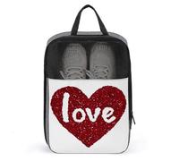 Borsa per scarpe da golf con cuore di San Valentino con scritta "Love", per viaggi, uso quotidiano, anti-polvere, porta scarpe da golf