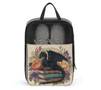 Borsa per scarpe da golf con drago fantasy, libri antichi, fiori, per viaggi e uso quotidiano, anti-polvere, porta scarpe da golf