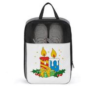 Borsa per scarpe da golf con due candele in stile cartone animato, per viaggi e uso quotidiano, anti-polvere, porta scarpe da golf