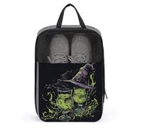 Borsa per scarpe da golf con due occhiali da mago liquido verde, per viaggi e uso quotidiano, anti-polvere, per riporre scarpe da golf