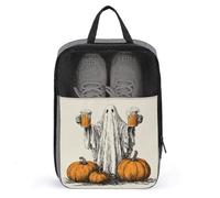 Borsa per scarpe da golf con fantasma di Halloween che tiene bottiglie di birra, per viaggi e uso quotidiano, anti-polvere, porta scarpe da golf