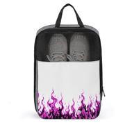 Borsa per scarpe da golf con fiamme nere e viola per uso quotidiano da viaggio, anti-polvere, custodia per scarpe da golf