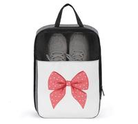 Borsa per scarpe da golf con fiocco rosa con pois bianchi, per viaggi e uso quotidiano, anti-polvere, custodia per scarpe da golf