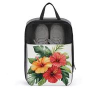 Borsa per scarpe da golf con fiori di ibisco luminoso per uso quotidiano da viaggio anti-polvere